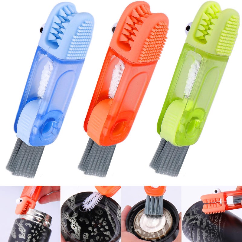 XANGNIER 4 in 1 Cup Lid Gap Cleaning Brush Set,Multifunctional Water Bottle Lid Cleaner Brush,3 Pack Water Bottle Crevice Cleaning Tool,Tumbler Lid Cleaner Brush for Stanley/YETI Cup,Kitchen Gadgets - Image 1